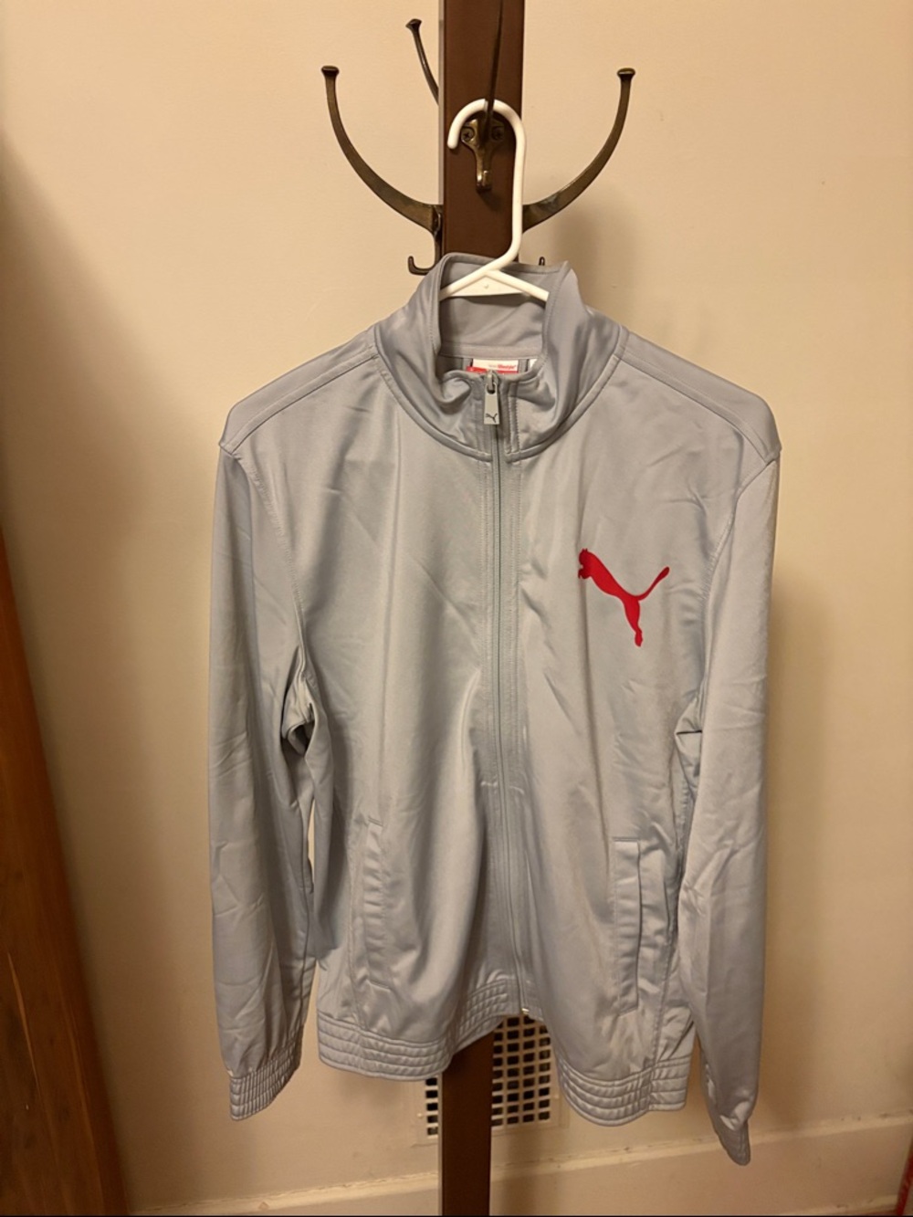 Puma silver/gray full zip track jacket M